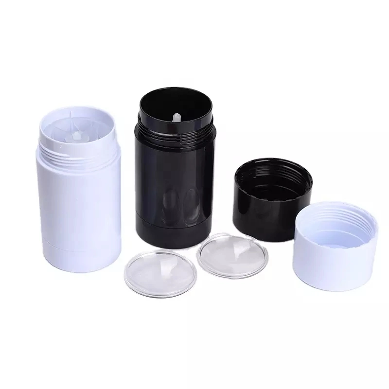 Round Twist up Salve Plastic Deodorant Tube 15ml 30ml 50ml 75g Black White Clear Empty Plastic Deodorant Stick Container