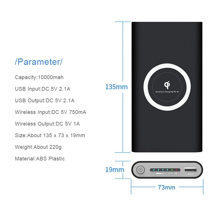 Wireless Charger Portable Power Bank for for All Smartphone Enabled Decices 10000mAh