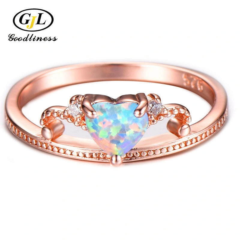 Wholesale/Supplier Prices Sterling Silver Jewelry Crown Ring Opeal Jewellery