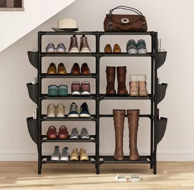 Portable Easy Assemble Home 7 Layers Boots Storage Organizer Shoe Rack