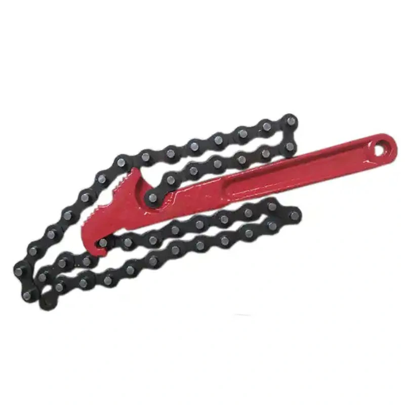 Heavy-Duty Adjustable Oil Filter Chain Water Pipe Wrench Open End Ring Wrench