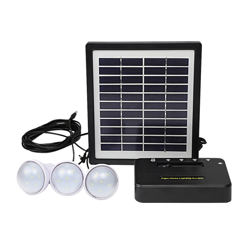 4W 3 Kit de camping d'éclairage solaire Solar Home système ampoule lampe LED rechargeable au lithium remplaçable avec le téléphone de charge de batterie