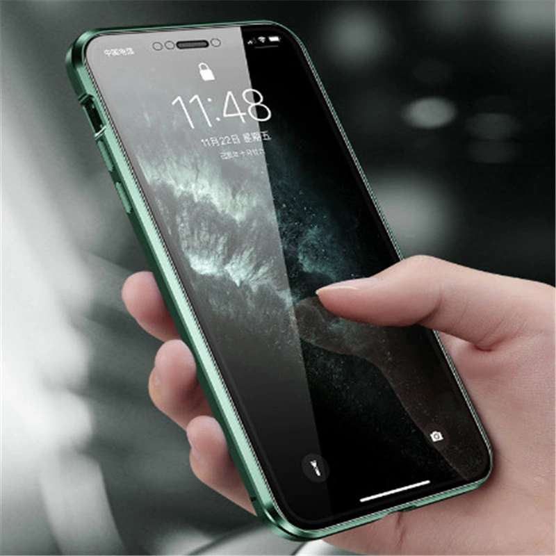 iPhone X XR XS & 11 13 14 Zinc Alloy Glass Cell Phone Case