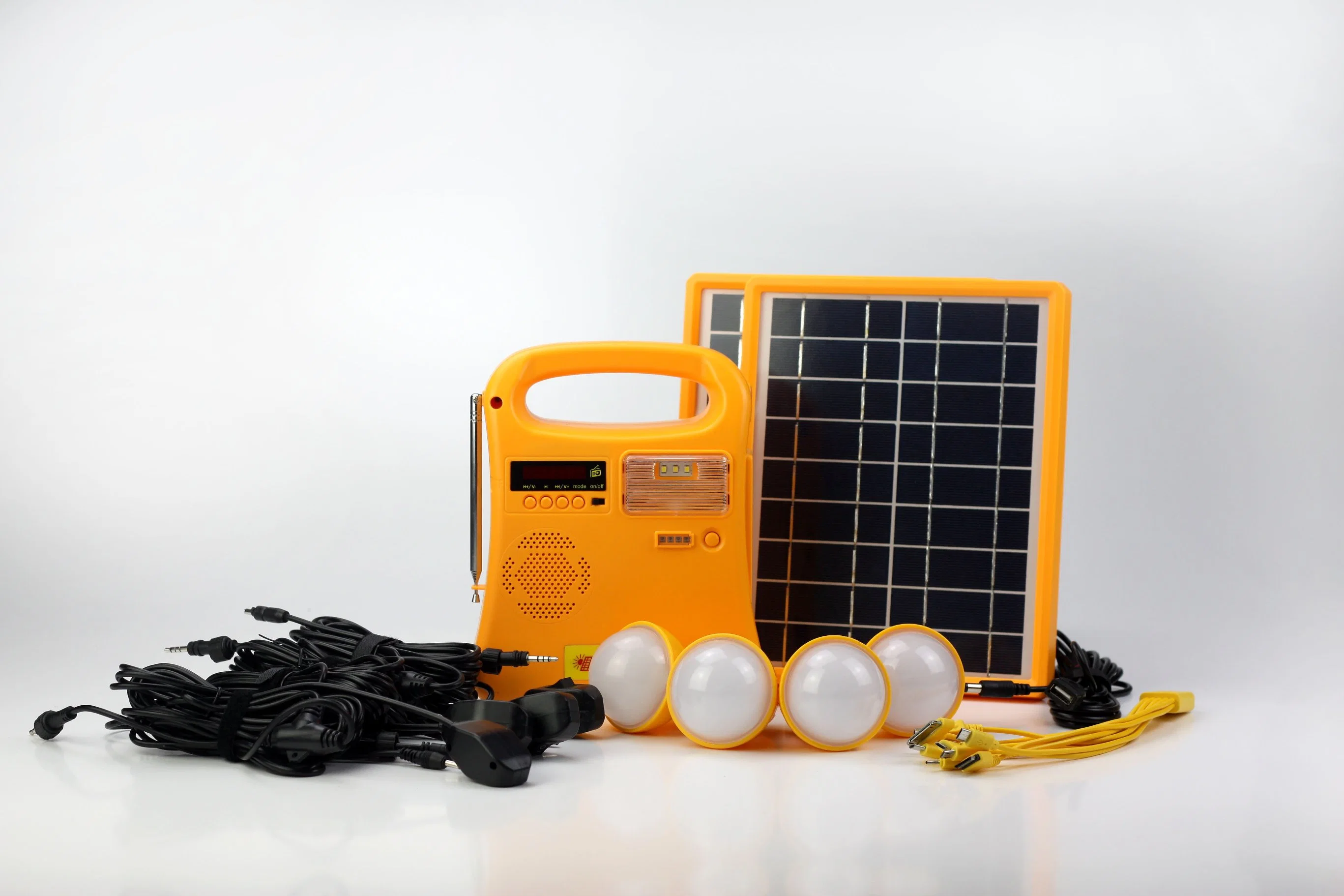 Solar Panel LED Lighting Lamp Solar Power New Energy Solar Kit with FM Radio/MP3 Hotsale