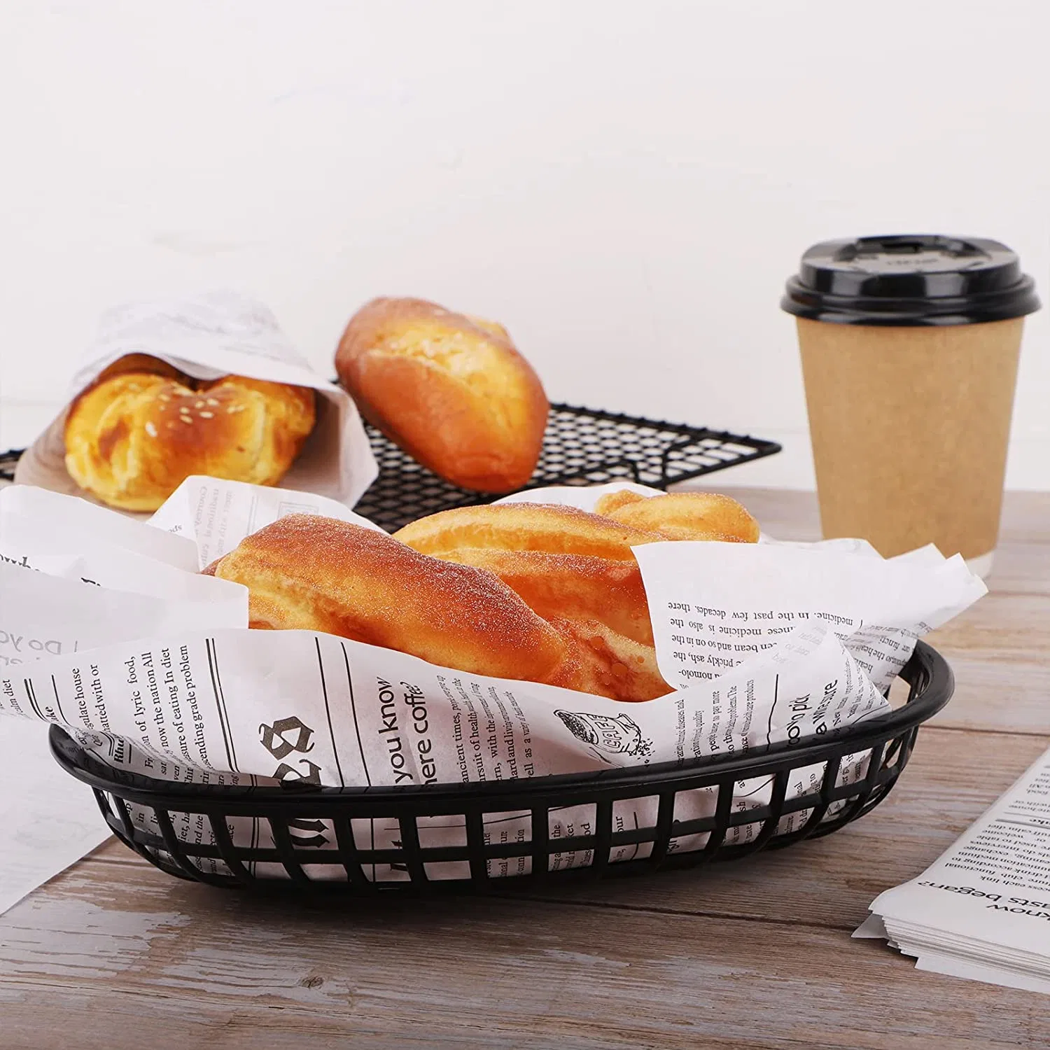 Sandwich Burger Wrap Parchment Paper, Deli Wraps Serving Basket Liners, Tissue Paper Food Basket Liners Deli