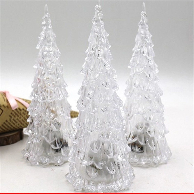 Crystal Christmas Tree Colorful Flashing LED Night Light Toys for Christmas Tree