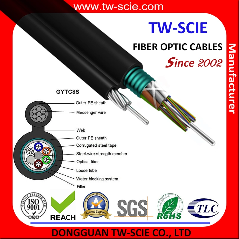 La fibra óptica en el mercado de América Cable-South Venta caliente Autoportantes utilizar GYTC Antena8S-R