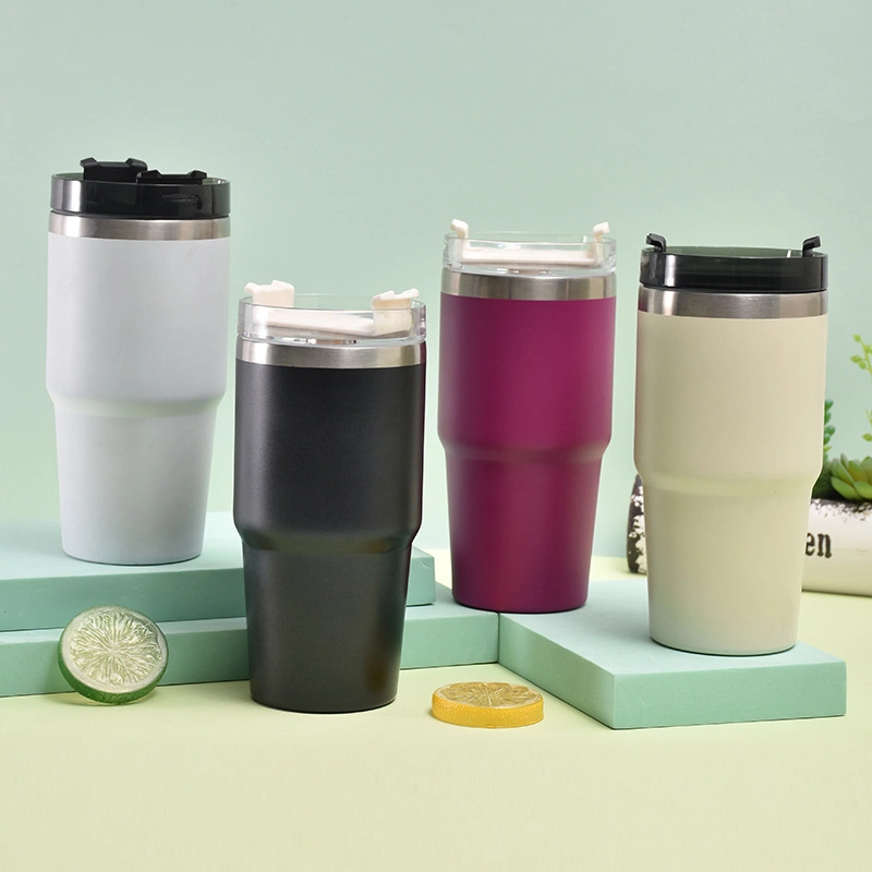 Linkfine 22oz/32oz Sweat Proof Double Wall Travel Tumbler Stainless Steel Insulated Ice Tumbler Ice Bottle Iceflow Flip Straw Tumbler 30oz