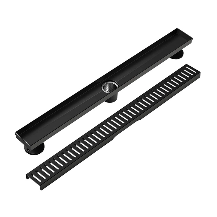 24inch Long Floor Drain Stainless Steel Matt Black