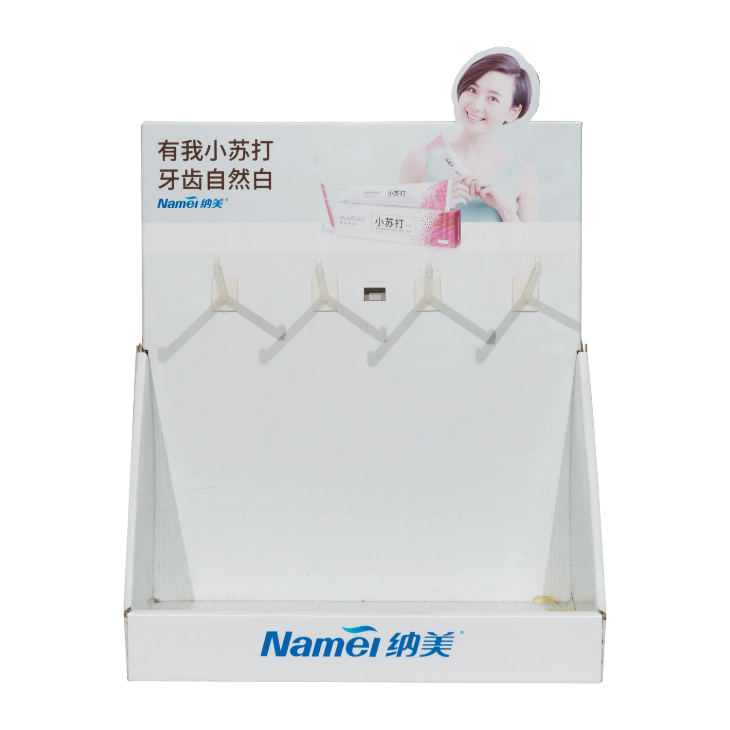 Toothbrush PDQ Paper Box Retail Show Box Cardboard Box Display with Hooks