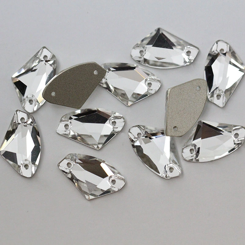 Crystal White Diamond Leaf Sew on Rhinestones Stone Beads Rhinestone for Garment