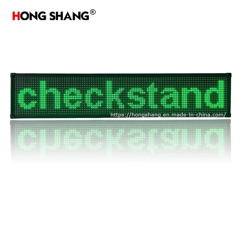 Promotional Advertising Billboard Price Single Green Module Semi-Outdoor LED Letter Scrolling Sign Shop Window Display Screen Board