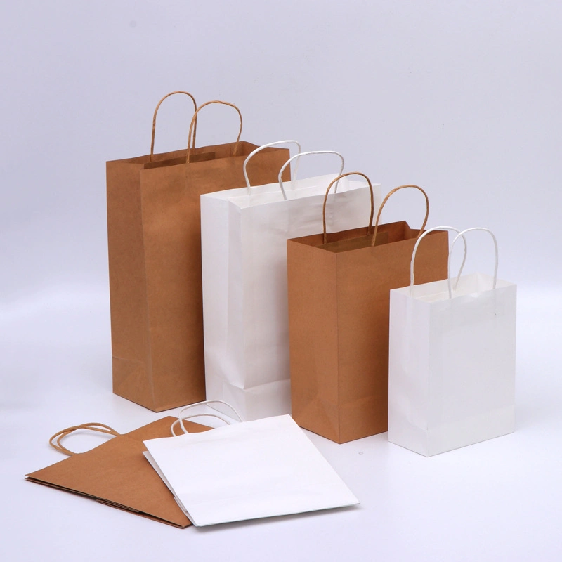 Umweltfreundliche prägnante Stil benutzerdefinierte Plain Kraftpapier Verpackung Tasche für Verpackung/Einkaufen/Kleidung
