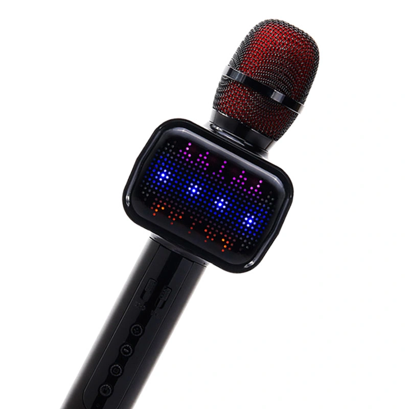 USB Mini Karaoke Microphone LED Light Wireless Microphone for Mobile Phone