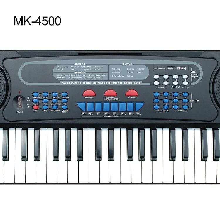 Factory Customs Musical Instruent Meike 54 Keys Electrical Piano Toy Electronic Keyboard for Beginner/Student/Children