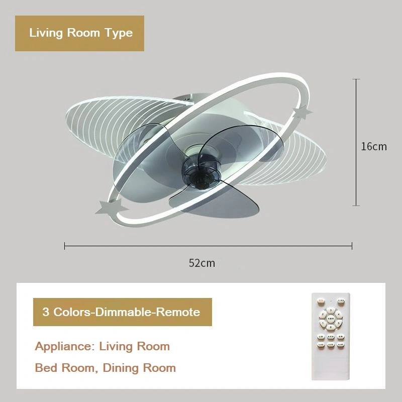 Invisble Ceiling Fan Light DC Fan Motor, Bluetooth APP Control