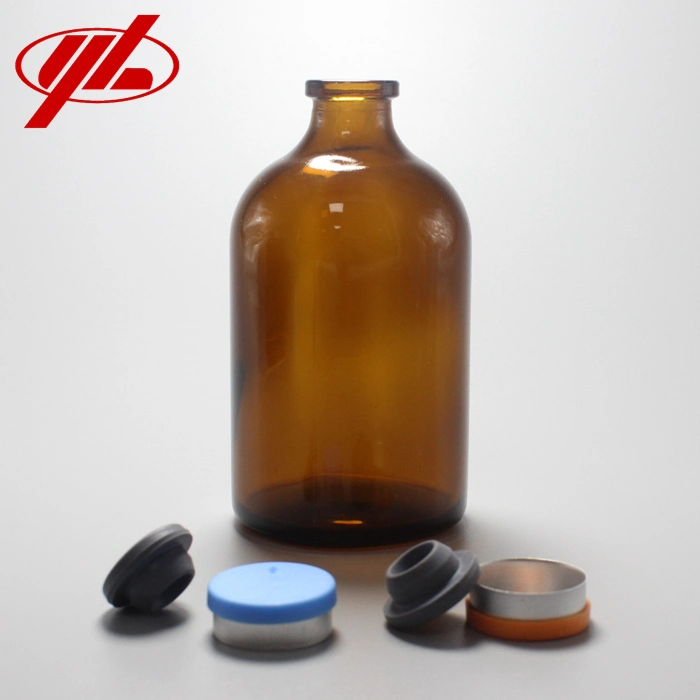 Amber 20ml 30ml 50ml 100 Injection Moulde Glass Bottle for Antibiotic