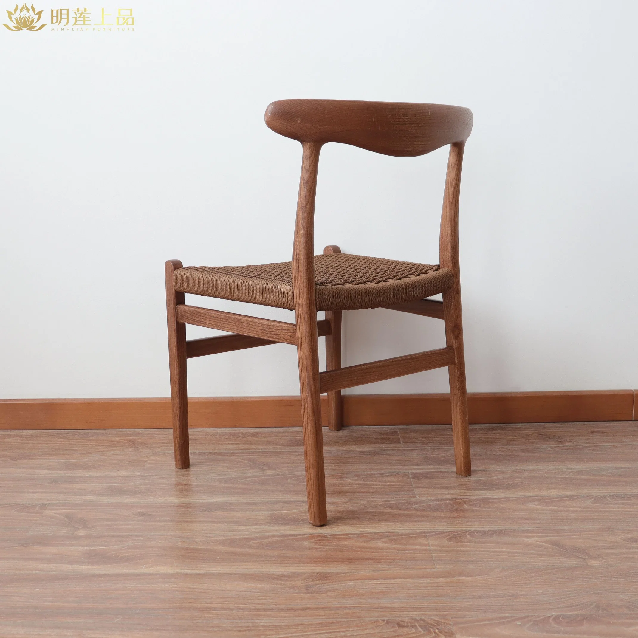 Design moderno Nordic Solid Wood Rope Weaving Room Furniture Fast Food Furniture Restaurant Furniture Coffee Shop Furniture cadeira de jantar