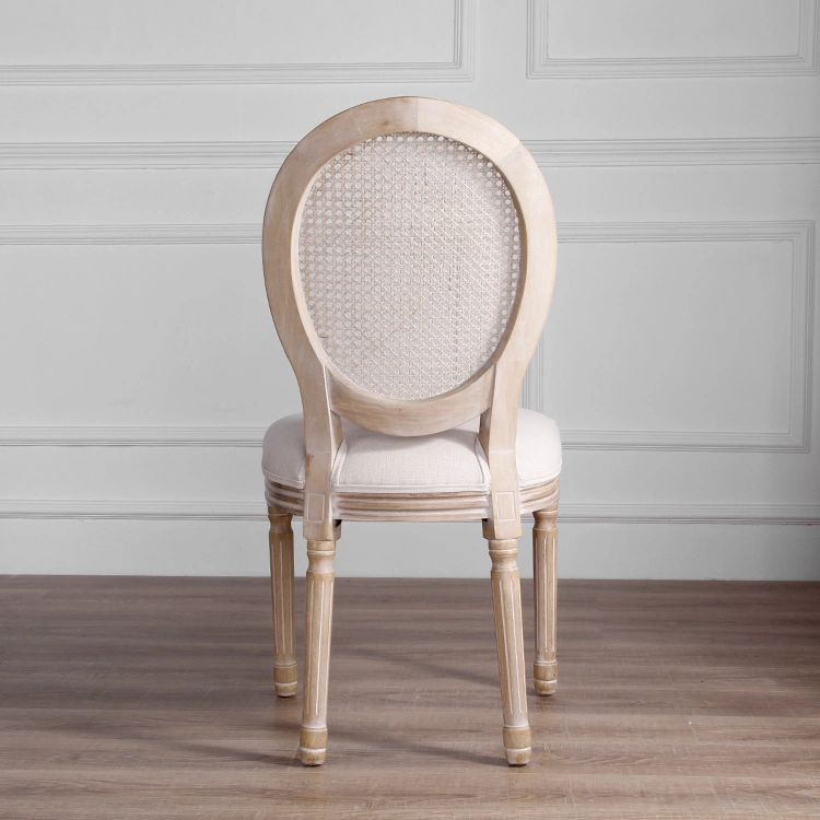 Kvj-6126 French Style Banquet Round Rattan Back Louis Chair