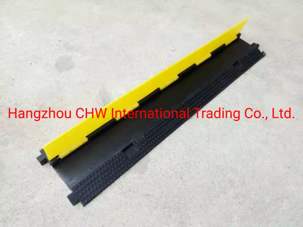 High quality/High cost performance Middle Size Inddor Two Channel Rubber Cable Protector with PVC Cover Cable Speed Hump Made in China