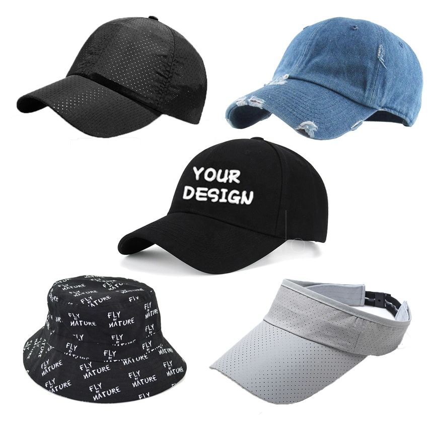 Custom Embroidery Printing Logo 5 Panel 6 Panel Running Dad Cap Golf Sport Cap Fashion Baseball Cap Visors Hat Bucket Hat and Cap