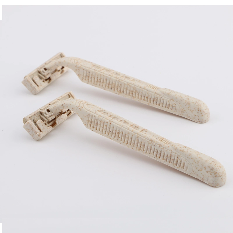 D211 Biodegradable Wheat Straw Material Low-Carbon Eco-Friendly Twin Blade Shaving Razor