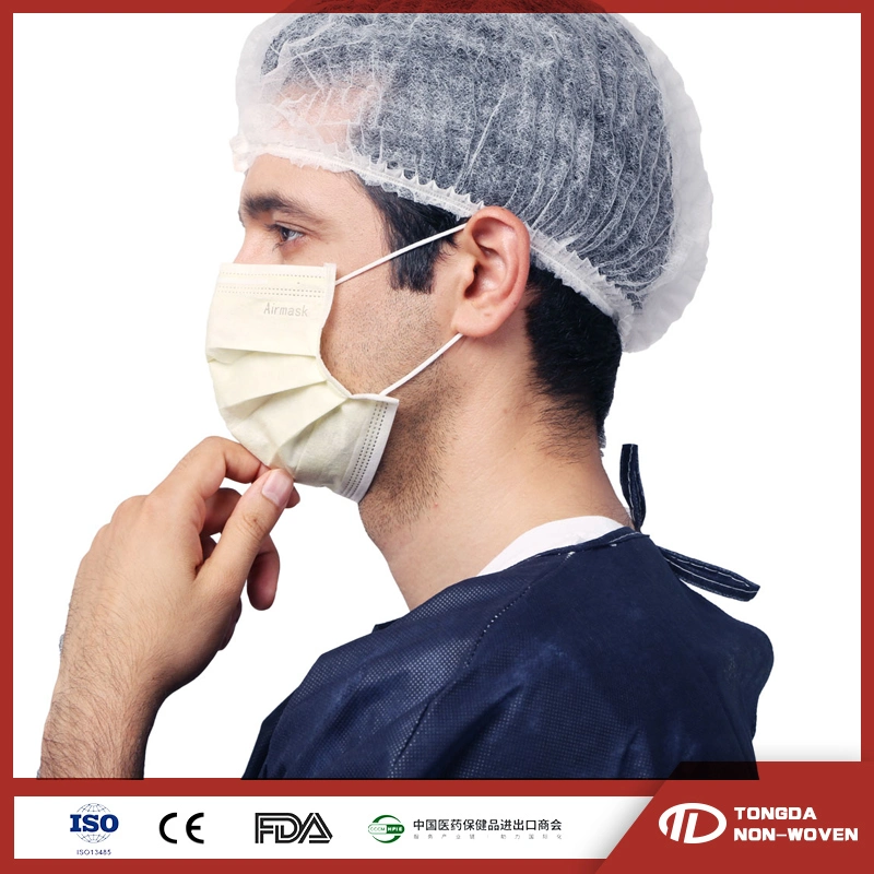 Surgical/Hospital/Medical/Protective Nonwoven Dental 3ply Disposable Face Mask with Elastic Ear-Loops