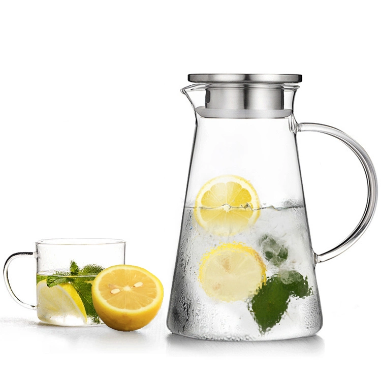 2023 1800ml Heat Resistant Borosilicate Glass Water Pitcher Set Glass Jug