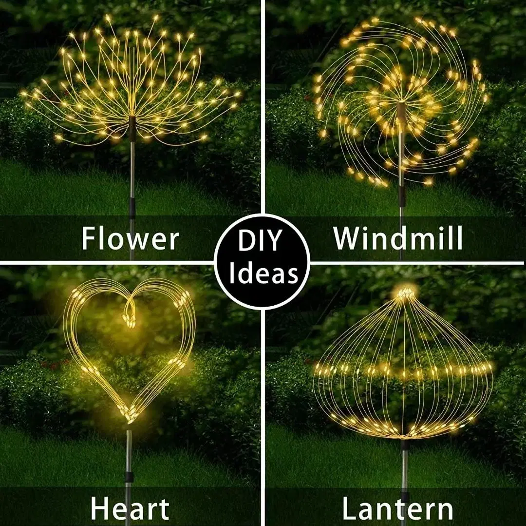 90/120/150 LEDs Solar Firework Lamp Waterproof Outdoor Garden Lamp Landscape Lawn Pathway Lighting Christmas Yard Patio Decor