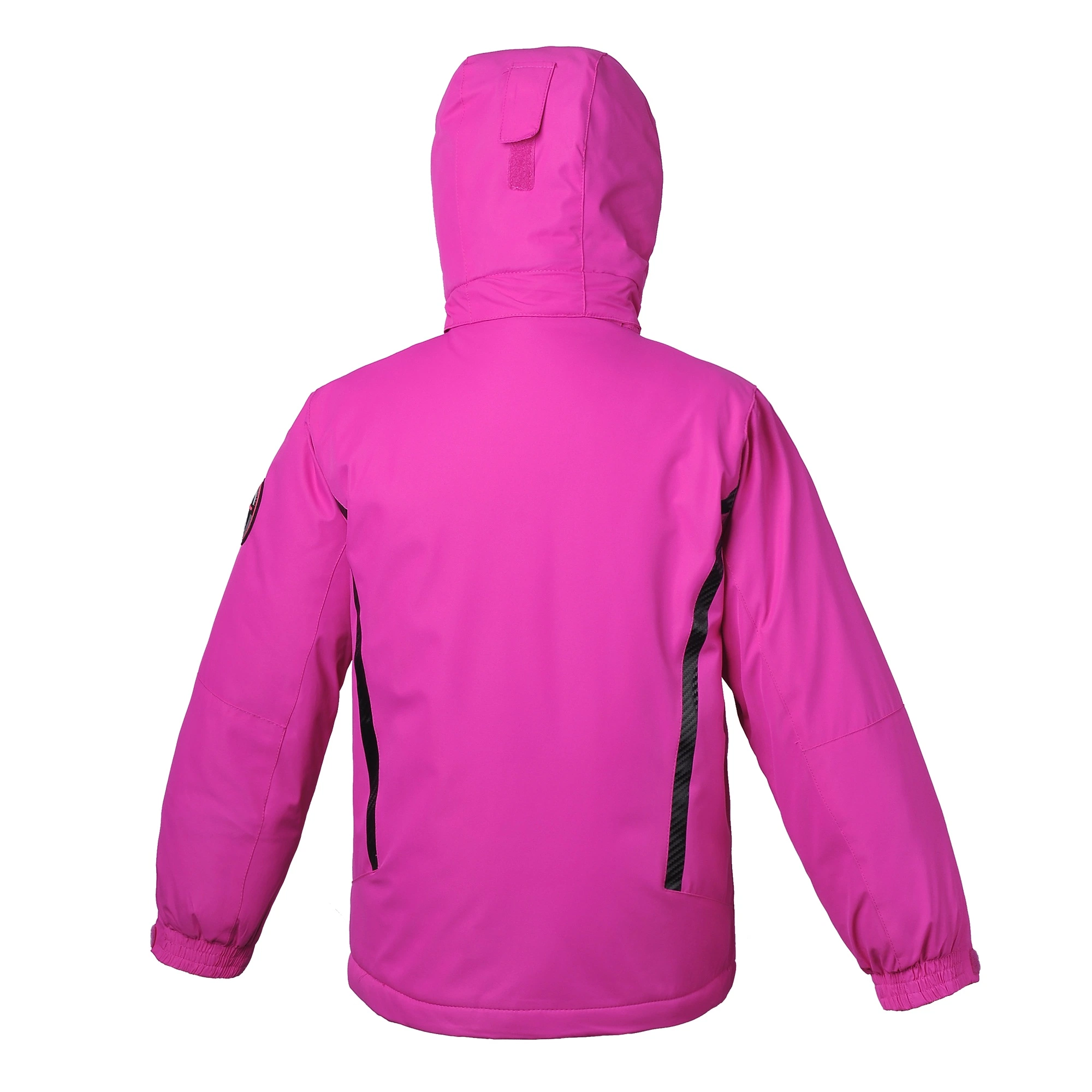 Kinderbekleidung Mode Winter Ski Polster Jacke mit abnehmter Kapuze Rosa Farbe