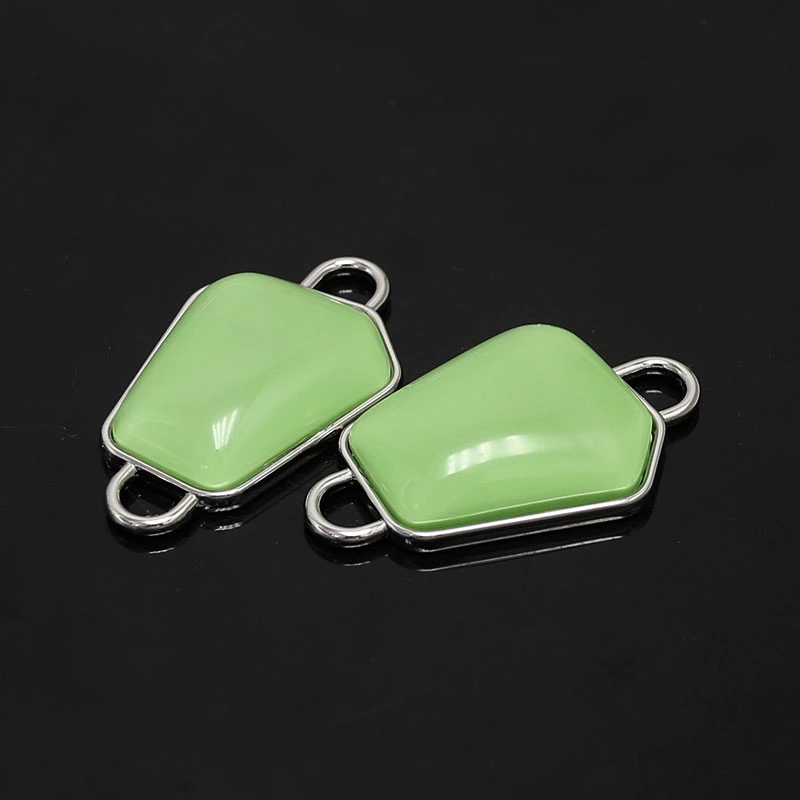 Fashion Jewelry Making Accessories Smoothly Natural Gemstone Connector Square Shape Pendant AC21003