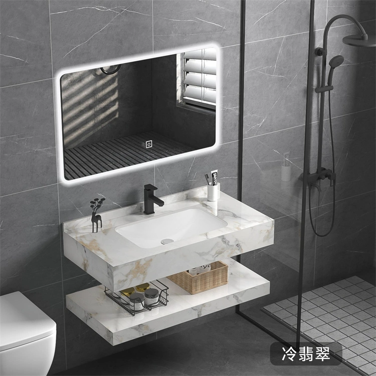 60-120cm Multi Sizes Colors Rock Slab Bathroom Furniture Wall Hung Wash Basin Solid Surface Vanity