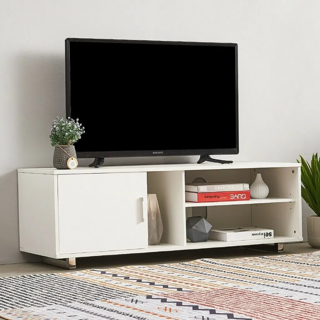 Cheap China Wholesale/Supplier Home Living Room Furniture TV Table White Wood TV Stand Unit Extended MDF Wooden Long TV Cabinet with Wooden Legs