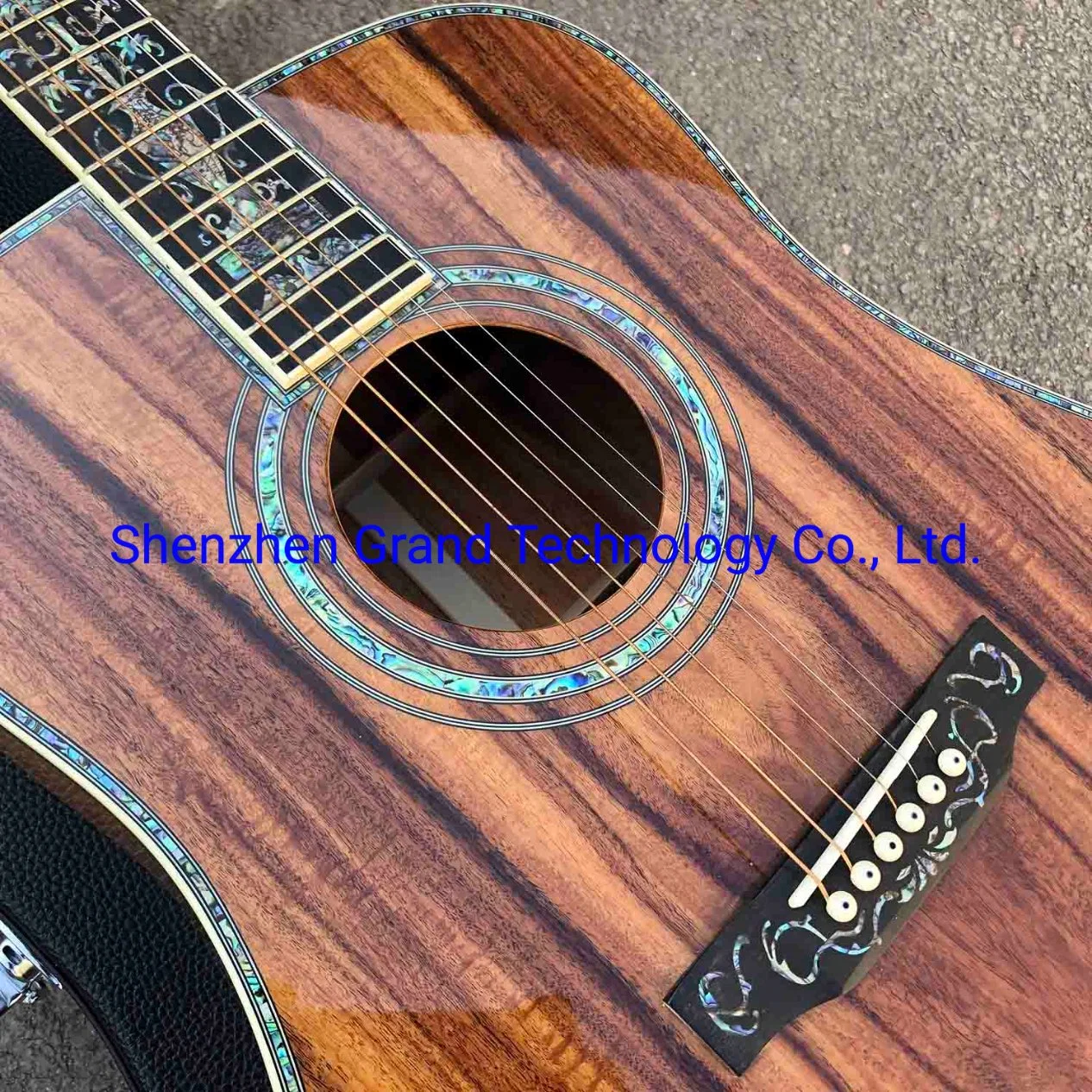 Custom 41 pulgadas Ebony Fingerboard sólido Koa Madera Guitarra acústica