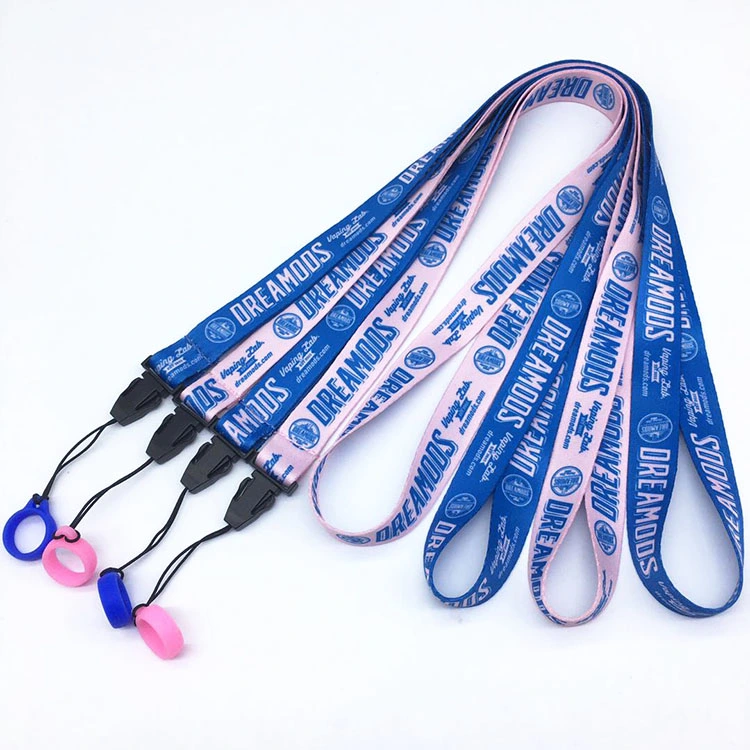 Benutzerdefinierte Logo Lanyards Schlüsselanhänger Hohe Qualität Werbegeschenk Artikel Giveaway Sets Polyester Vollfarbdruck Halsband Lanyard Pen Halter Mit Silikonring