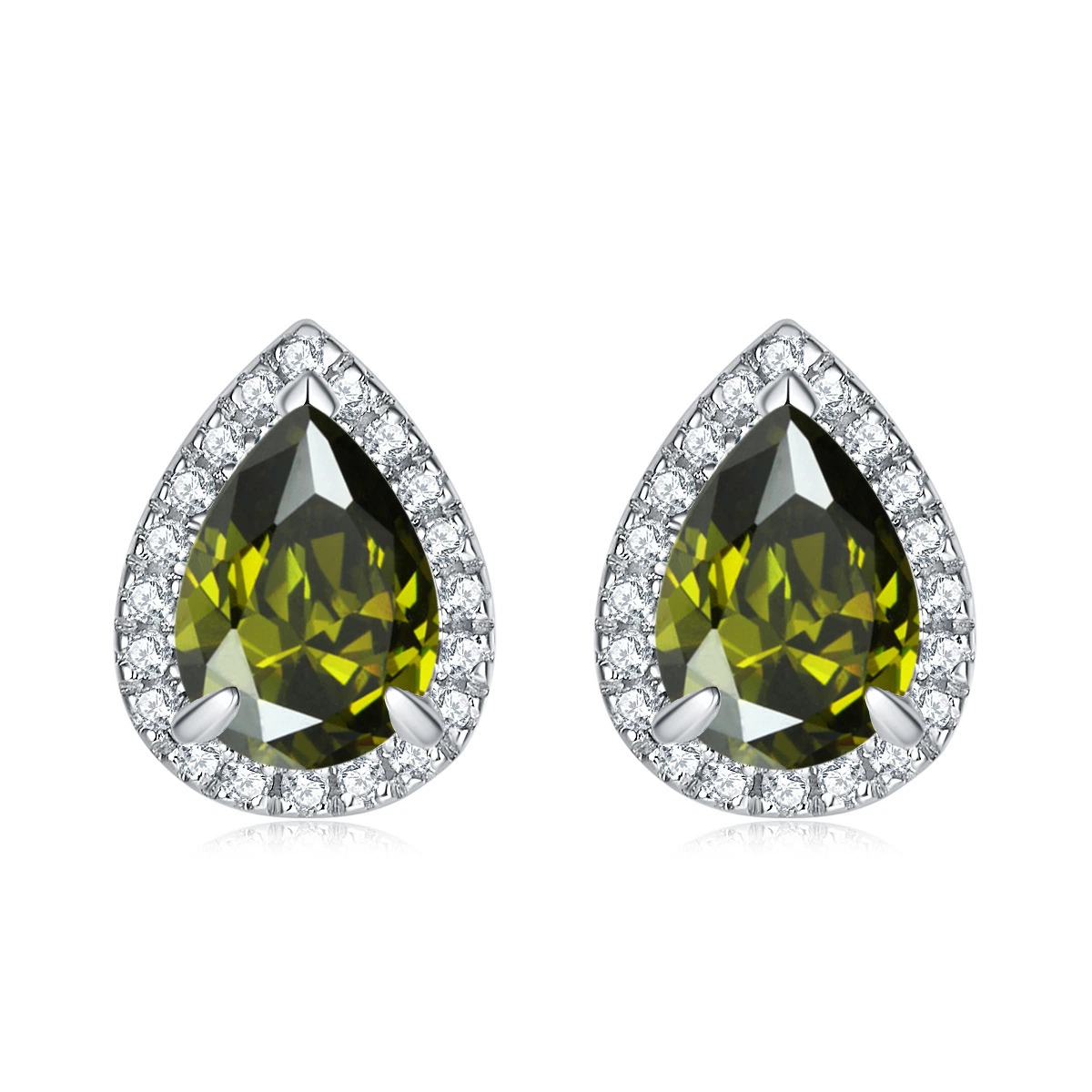 Wholesale/Supplier 925 Sterling Silver Natural Stone Zirconia Teardrop Birthstone Earrings for Female