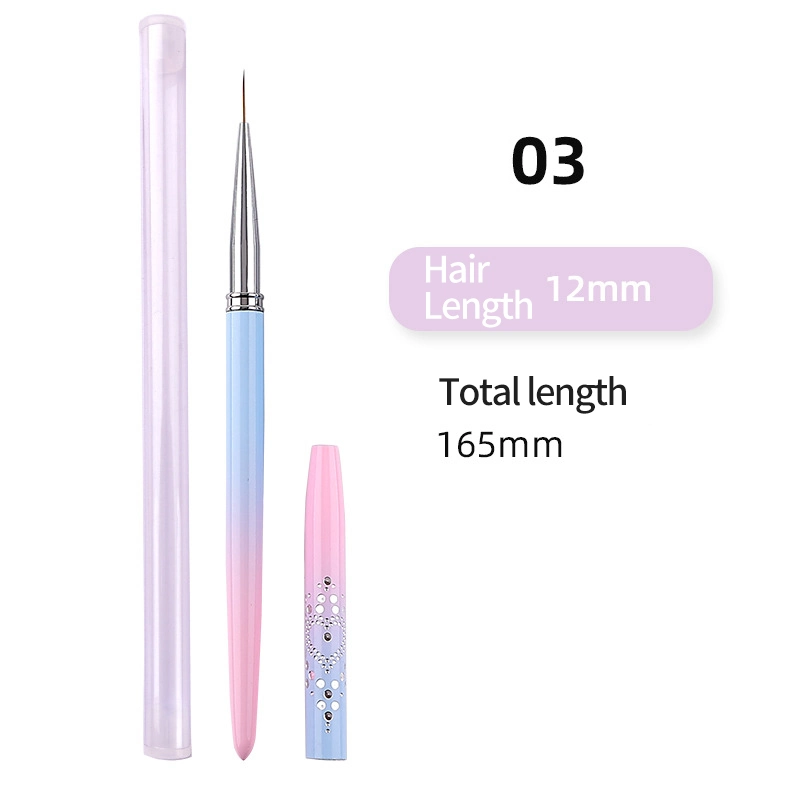 Pink-Blue New Acrylic Brush Flower Paint Nail Art Design Brushes Nail Art Liner Brush