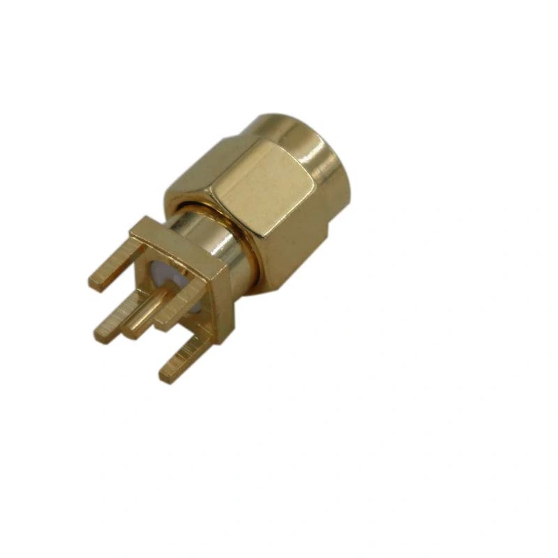 Conector reto macho de SMA coaxial RF para montagem PCB