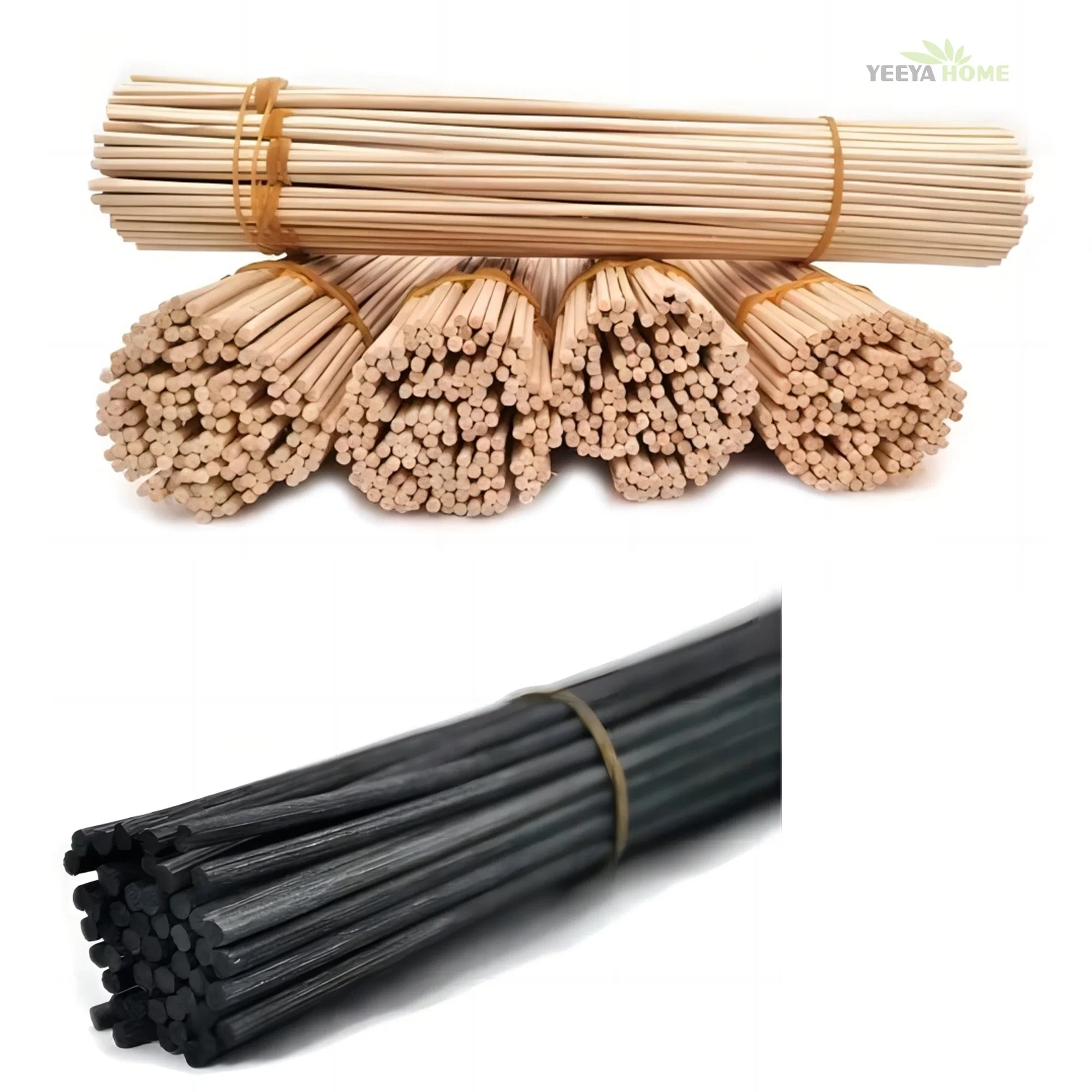 Difusor colorido preto de ratã Reed adere ao óleo essencial Aroma Reed O difusor adere