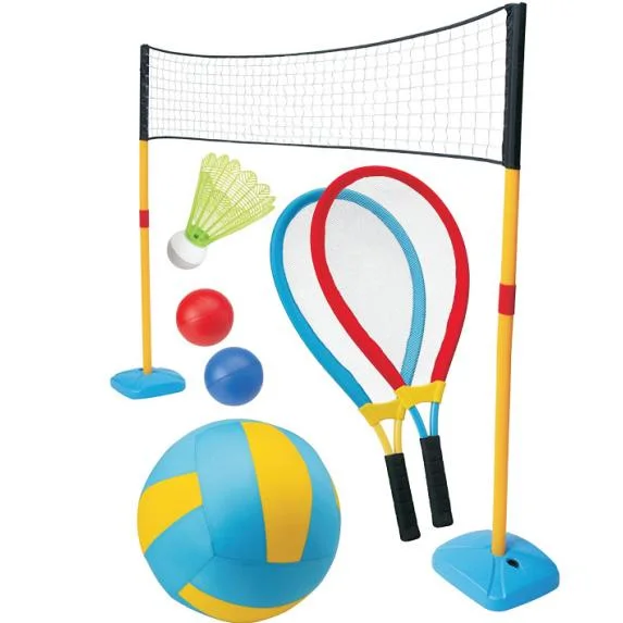 Hot Sale 3 in 1mini Portable Beach Tennis Set Kids Sports Game with Badminton Volleyball for Children