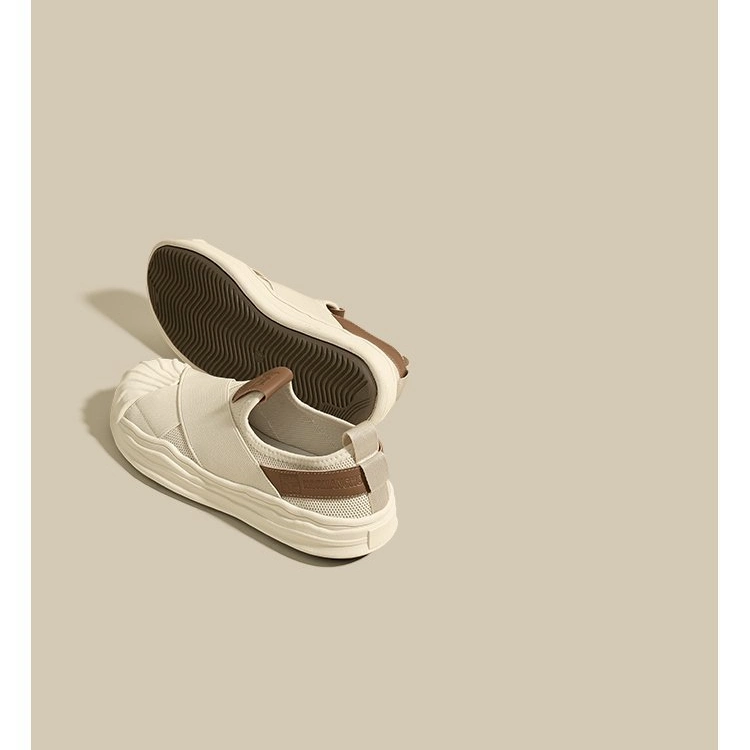 Slip-on Shell Head Casual Fashion Small White Shoes Women's Thick-Soled Canvas Shoes