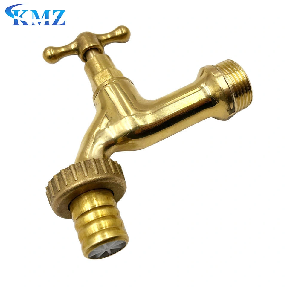 Brass Polished Bibcock Antique Copper Water Tap Outdoor Garden Water Pipe Faucet