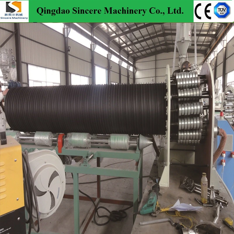 Steel Metal Ribs Reinforced HDPE Spiral Winding Corrugated Sewerage Pipe Extrusion/Making/Production Machines Lines 3000mm