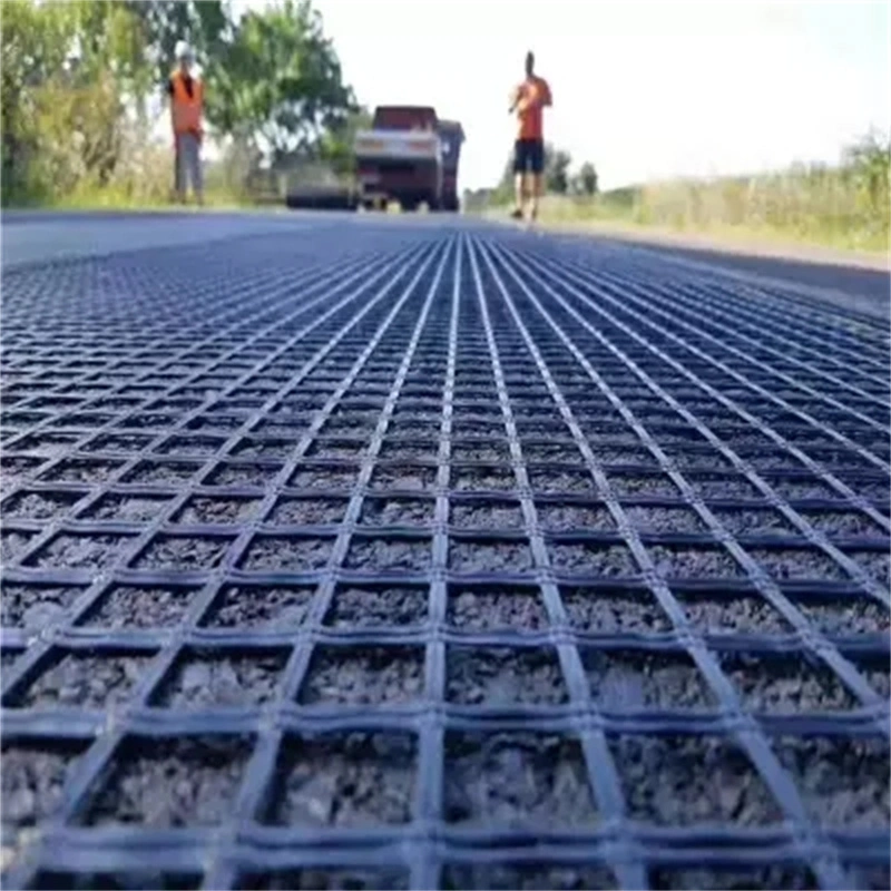 Asfalto de fibra de vidrio de refuerzo de geomalla Material de construcción de carreteras