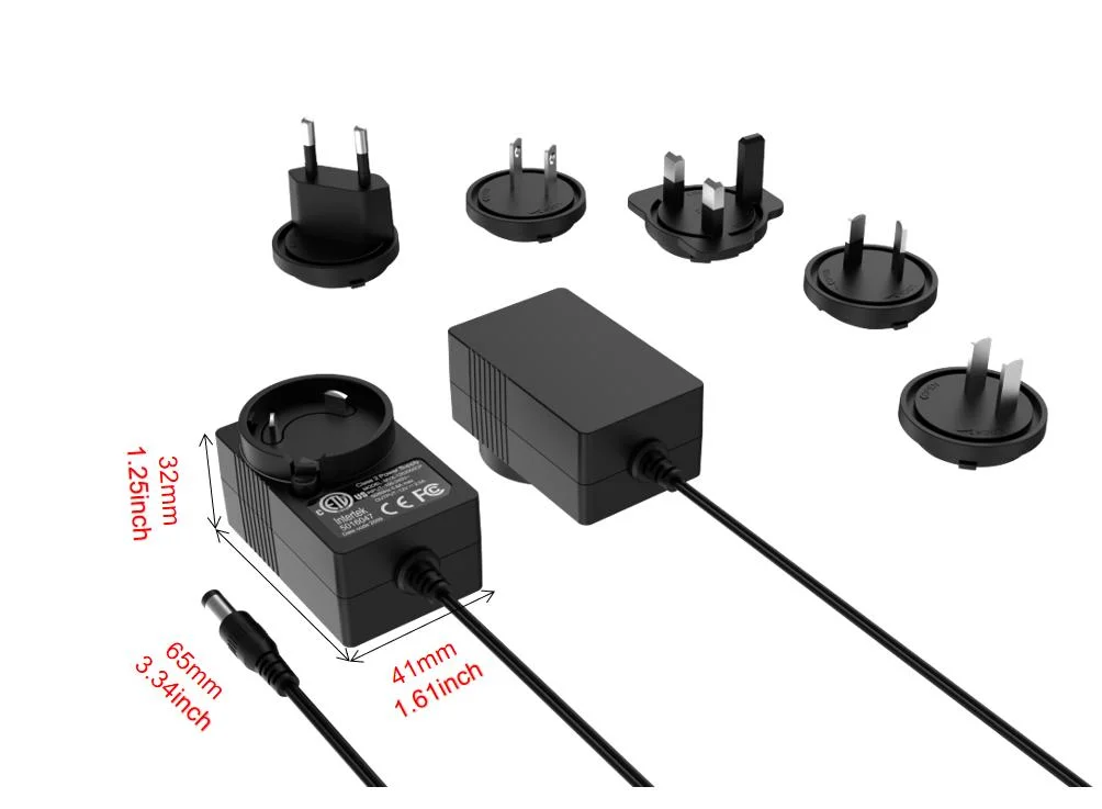 High quality/High cost performance  Interchangeable Plug Power Adaptor 24W 5V 9V 12V 15V 19V 24V Wide Voltage Power Delivery Adapter for Universal AC DC Adapter