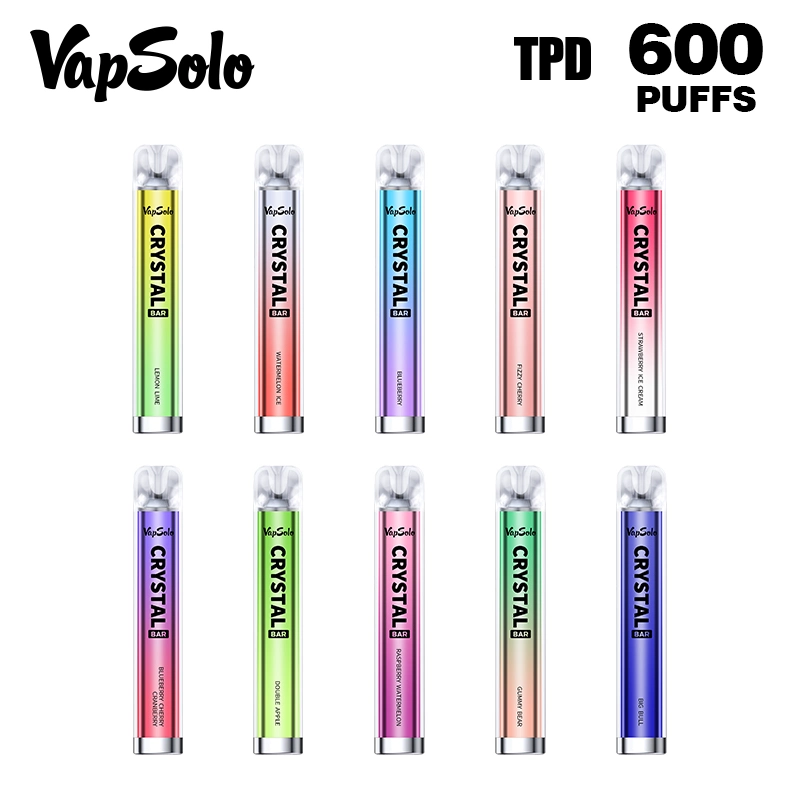 Vapesolo 600 Mesh Coil LED Light Vaporizer Boom Elf Crystal Disposable/Chargeable Vape Refillable Pod Kit