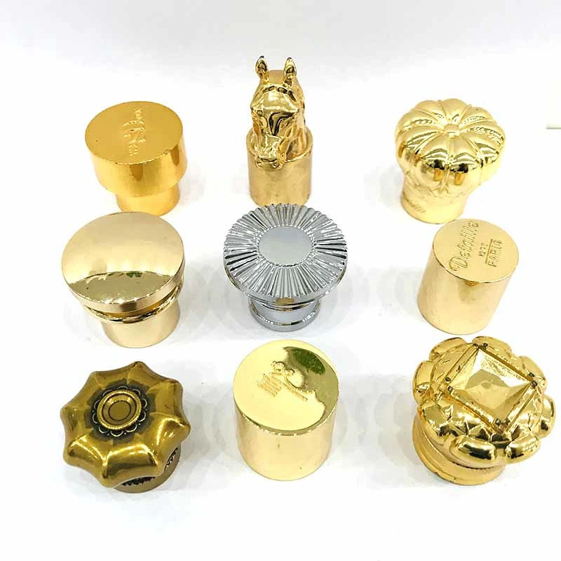 Mirror Surface Stone Shape Zamac Perfume Glass Bottle Cap