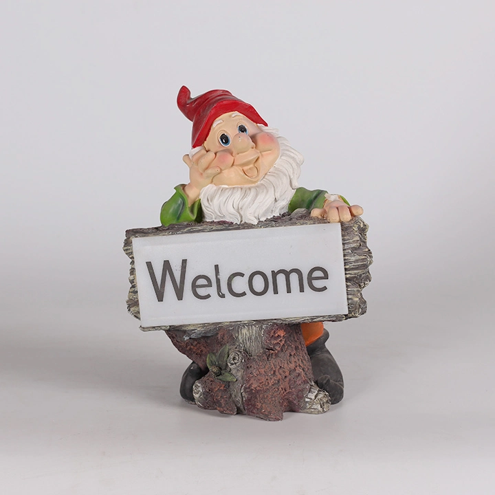 Custom Lovely LED Resin Garden Gnome Solar Light