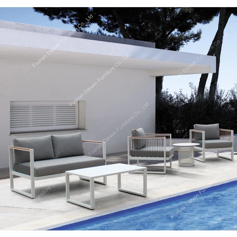 Modern Outdoor Furniture Aluminum Garden Rope Sofa Lounge Set