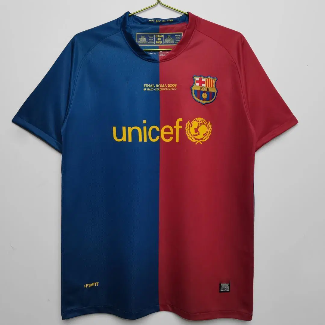 Barcelona at Home in 2008/09 Retro Player Version Football Soccer Jersey